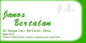 janos bertalan business card