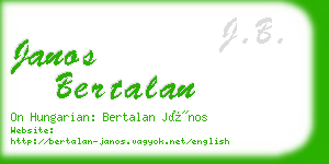 janos bertalan business card